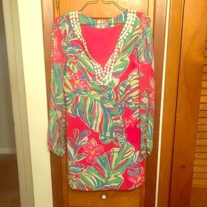 Lilly Pulitzer long sleeve tunic dress with belt